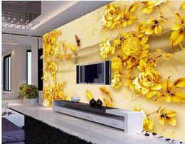 Wallpapers Home Decoration Rose Gold Colour Eagle Carp Classic Painting Wallpaper Window Mural 3d Wall Murals
