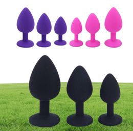 Massage S M L Silicone Anal Plugs Crystal Jewellery Butt Plug Adult Sex Toys For Women Gay Anus Expander Trainer Men Prostate Massag2309773