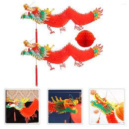 Decorative Figurines Chinatown Decoration Chinese Style Ornament Spring Festival Garland Dragon Pendant Zodiac Paper Year Scene