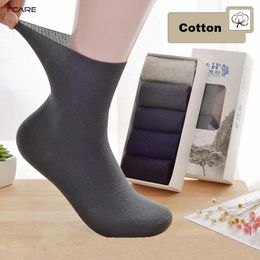 Men's Socks 10PCS 5 Pairs Plus Size Big Combed Cotton Men Large 3XL Male Calcetines Classic Crew Diabetes With No Binding Top