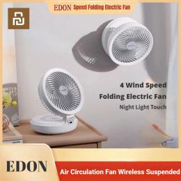 Accessories Youpin Edon Air Circulation Fan Wireless Suspended USB Rechargeable Night Light Touch Control 4 Wind Speed Folding Electric Fan