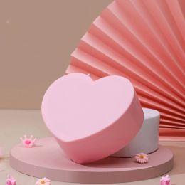 Pink Makeup Organizer with Mirror for Girl Heart Shape Cosmetic Jewelry Organizer Cute Plastic Box Make Up Storage Containers
