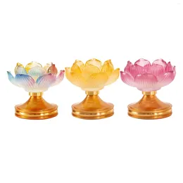 Candle Holders Delicate Ghee Lamp Holder Oil Tealight Altar Supplies Stand Butter Base Ornament For Dining Room