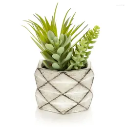 Decorative Flowers Mixed Artificial Succulent Arrangement In Cement Planter Pot Hanging Bodas Flores Decorativas Artificiales Foam