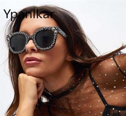 Star Studded Square Sunglasses Women Large Black Sun Glasses Female Oversize Rave Festival Vintage Oculos9516529