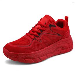 Casual Shoes Anti Slip 40-41 Running Vulcanize Sneakers Women Red For Bling Sport Fitness Items Special 2024