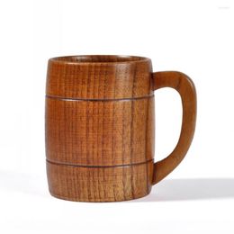 Cups Saucers Practical Wooden Beer Milk Coffee Tea Mug With Wood Handle Water Cup Drinking Drinkware For Kitchen