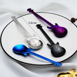 Coffee Scoops Guitar Teaspoons Stainless Steel Musical Spoons Mixing Sugar Spoon Tea Accessories