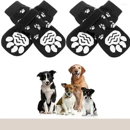 Dog Apparel 4pcs Anti-Slip Socks With Straps Soft Cotton Knit Comfortable Pet Protectors For Indoor Hardwood Floor Traction Control