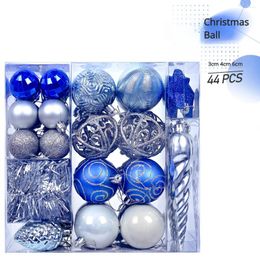 Party Decoration Christmas Ornaments Ball 44 Pieces Special-shaped Texture Cone Hollow Electroplated Onion Powder Tree Set