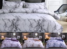 Marble Pattern Bedding Sets Polyester Bedding Cover Set 23pcs Twin Double Queen Quilt Cover Bed linen No Sheet No Filling2601907