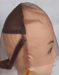 Full Lace Wig Cap for Making Wigs Swiss and French Lace Hair Net with ear to ear Stretch Medium Brown Color for Wig Making5238694