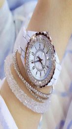 2019 Luxury Crystal Wristwatches White Ceramic Watch Quartz Fashion Women Watches Ladies Wrist watches for Female3172330