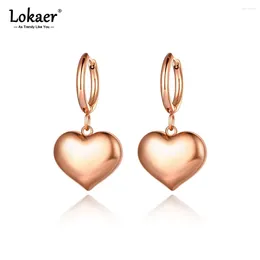 Hoop Earrings Trendy Titanium Stainless Steel Love Heart Classic Wedding Jewellery For Women Pendientes E21056