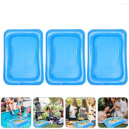 Plates 6 Pcs Inflatable Ice Bar Serving Tray Server Kids Pool Chaise Longue Holder Plate Party