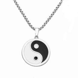 2021 Stainless Steel Jewellery Taiji Bagua Mens Necklace Classic National Style Pendant