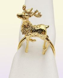 12 PCS new el Christmas small deer napkin ring napkin ring metal towel whole19288229