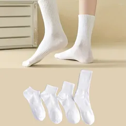 Men's Socks 4 Pairs/Lot Solid Colour Black White Multiple Style Soft Breathable Sport Ankle Women's Summer Autumn Business