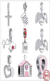 925 Silver Fit stitch Bead Cross Hospital Nurse Bracelet Charm Beads Dangle DIY Jewellery Accessories1494372