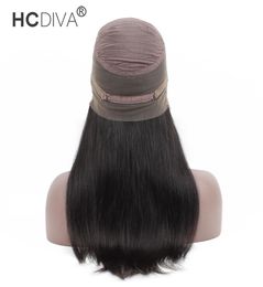 HCDIVA Hair Product 360 Wig Lace Frontal Human Hair Wigs Pre Plucked 150 Density Brazilian Straight Wig with Baby Hair Remy3113437