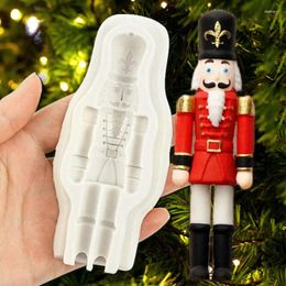 Baking Moulds Christmas Nutcracker Soldier Silicone Mould Fondant Cake Biscuits Mould For Xmas Party Decor Year Cupcake Topper