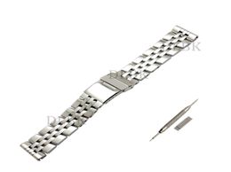 Watchband 22mm 24mm Men Full Polished Solid Stainless Steel Watch Band Strap Folding Safety Buckle Bracelet Accessories For SUPEROCEAN4396514