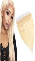 Malaysian 613 Blonde 13X4 Lace Frontal Silky Straight Pre Plucked Human Hair Top Closure 13 By 4 Frontals Ear To Ear1100989