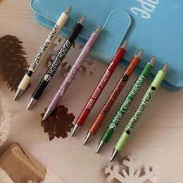 Party Decoration 7Pcs Christmas Halloween Glitter Pen 0.7MM Fine Point Retractable Writing Ballpoint School Student Stationery Gift