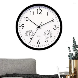 Wall Clocks Waterproof Outdoor Indoor Clock With Hygrometer Classic For Home Bathroom Kitchen Bedroom