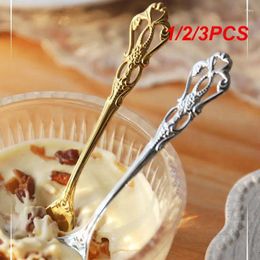 Coffee Scoops 1/2/3PCS Heart Shaped Dessert Spoon Stainless Steel Silver Tea Mixer Flatware Kitchen Accessories