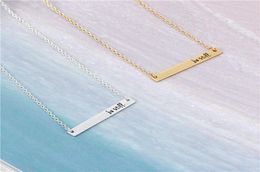 Religious Bible Verse Christian Belief Jewelry Fashion be still Bar Pendant Necklace Inspirational Gift for Women Men Wish Gift9170124