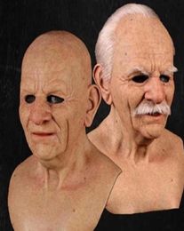 Old Man Mask Halloween Creepy Wrinkle Face Mask Halloween Costume Realistic Latex Masquerade Carnival Men Face245C8814008
