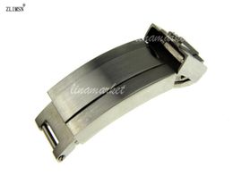 9mm New Silver SS Brushed Watch Band Strap Buckle Bracelet Deployment Clasp6540643