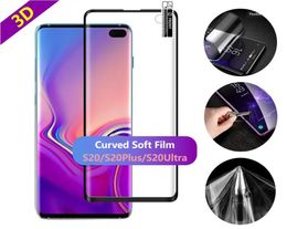 3D Curved Screen Protector PET Soft Film Black Edge For Samsung Galaxy S20 Ultra Note 10 Pro 9 8 S10 S9 Plus S7Edge9679857