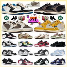 1s bassa le scarpe da basket di scarpe da basket Black Black Black Black Inside Olive Dark Mocha UNC Grey Anno del coniglio Frammento di olive Fragmenti Sneaker sportivi per esterni