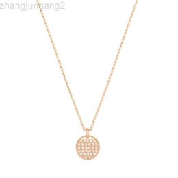 Designer Swarovskis Jewelry Shi Jia 1 1 Original Template Rose Gold Small Racquet Necklace Female Swallow Element Crystal Collar Chain Female Representative