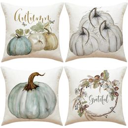 Pillow 4pcs/pack Autumn Thanksgiving Cover Sets Home Sofa Linen Printing Harvest Pumpkin Covers