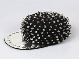 High Quality Hip Hop Caps Hats Punk Hat Bigbang Personality Jazz Snapback Cap Men Women Spike Studs Rivet Hat Punk Styl 2010193660107