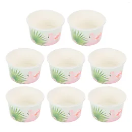 Disposable Cups Straws 8 Pcs Ice Cream Paper Bowl Cup Soup Bowls Party Accessories Cake Containers Jelly Holder