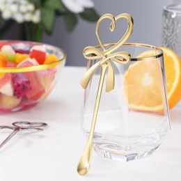 Coffee Scoops Household Stainless Steel Spoon Love Bow Fork Christmas Gifts Kitchen Accessories Tableware Decoration