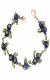 Link Chain HUANZHI 2021 Sweet Metal Plant Leaves Freshwater Pearl Fruit Blueberry Bracelet For Women Girls Party Birthday Jewelry9038009