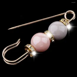 Brooches Exquisite Women Halloween Brooch Christmas Iron Round Faux Pearl Pin