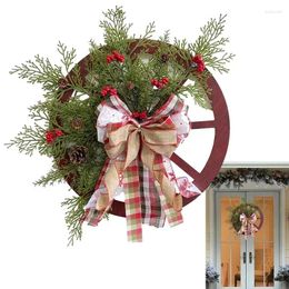 Decorative Flowers Wreaths Halloween Wreath For Front Door Christmas Party With Red Berries And Pine Cone Home Decoration