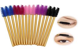 Makeup Brushes Eyebrow Mascara Wand Eyelash Spoolie Brush 50 Pcsset Whole Disposable Lash Wands Extension2662216