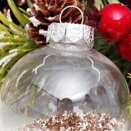 Party Decoration Q6PE 30pcs 6cm Christmas Balls Golden Transparent Hanging Xmas Tree Ornaments Wedding Home Decor