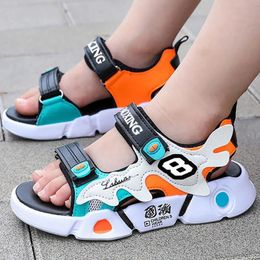 Summer Sandals For Girls Korean Style Trend Fashion Sport Antislippery Boys Shoes Kids Flat 240410