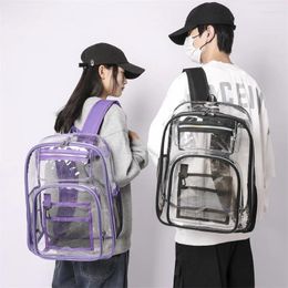 Backpack 2024 Women's Transparent PVC Bag Clear Backpacks For Teenagers Men School Stadium Approved Concerts
