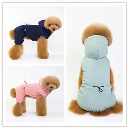 Dog Apparel Winter Cotton Coat Soft Cosy Warm Hoody Jumpsuit Four Legs Pyjamas Romper For Yorkshire Terrier Pet Clothes Costumes