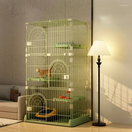 Cat Carriers Pink Cage Home Super Large Space Luxury Villa Indoor Multi-storey Storage House