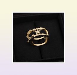 2022 Excellent quality charm band ring hollow design with sparkly diamond in 18k gold plated for women wedding Jewellery gift have b9605284